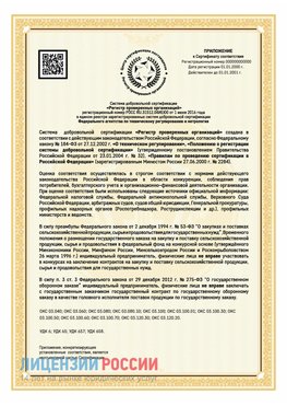 Приложение к сертификату для ИП Пыть-ях Сертификат СТО 03.080.02033720.1-2020